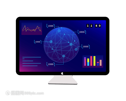 球形線性數據化顯示 科技感與計算機數據服務的完美融合